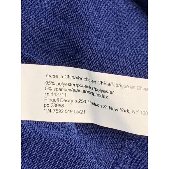 Eloquii Women's Blue Twist Front Long Sleeve Dress Size 16 NWT 7242 Midi Pleat - Picture 5 of 9